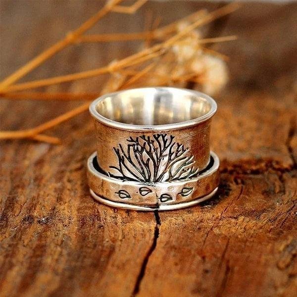 Sterling Silver Tree of Life Spinner Ring