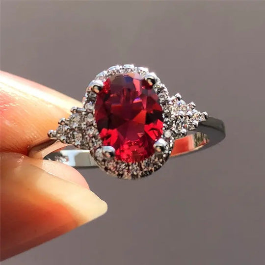 Sterling Silver Halo Engagement Ring