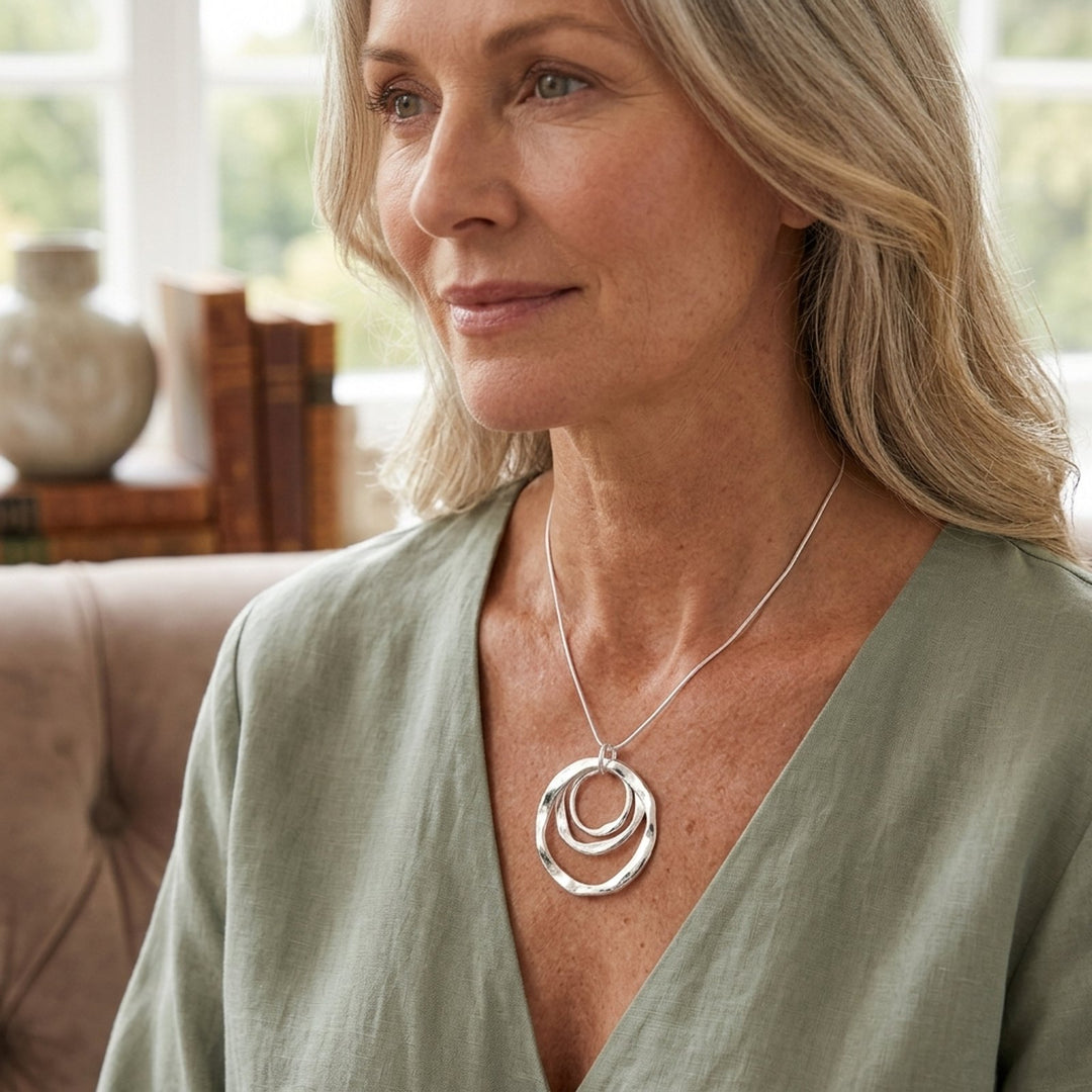 Layered Circle Sterling Silver Pendant