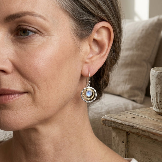 Sterling Silver Moonstone Drop Earrings