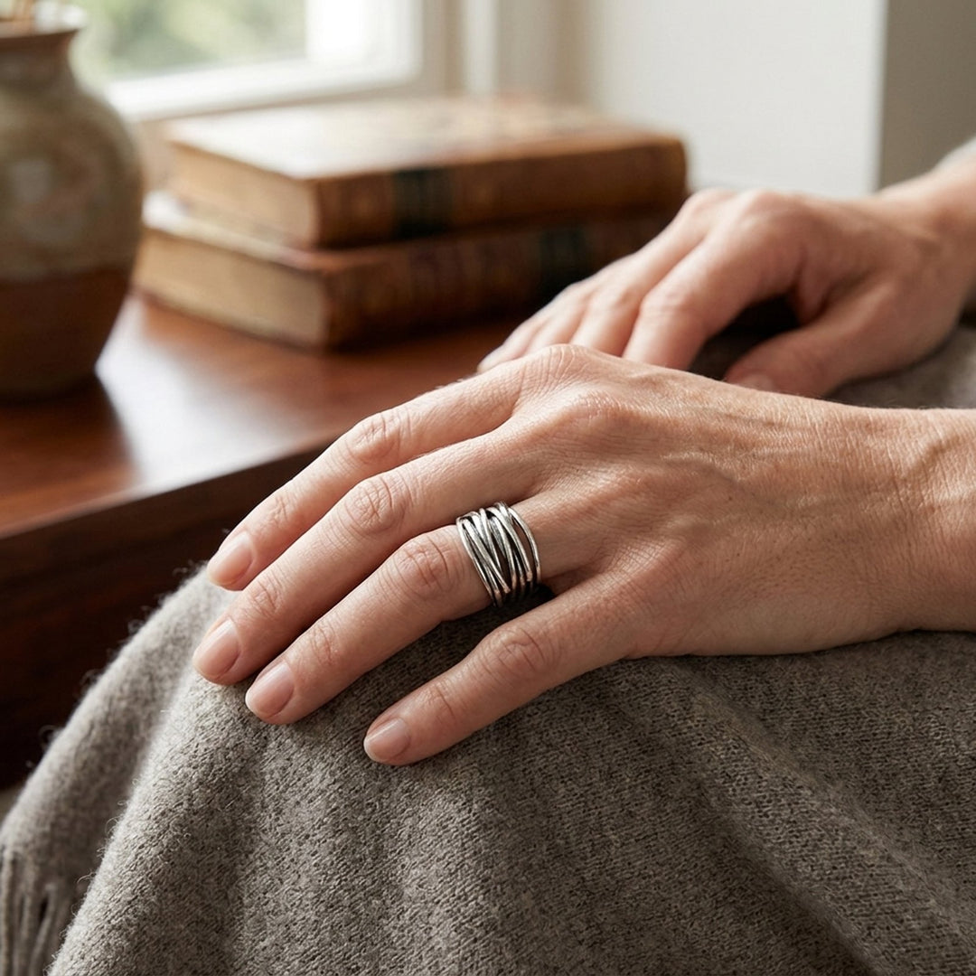Sterling Silver Multi-Band Adjustable Ring