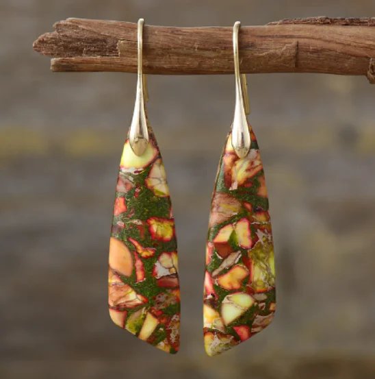 Geometric Stone Drop Earrings