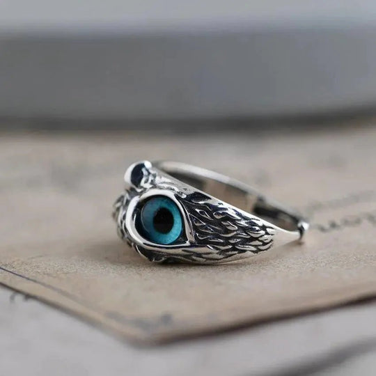 Sterling Silver Owl Design Adjustable Ring