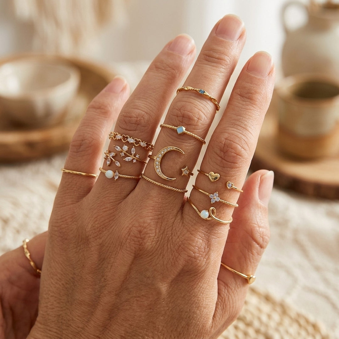 Gold Plated Stackable Ring Set