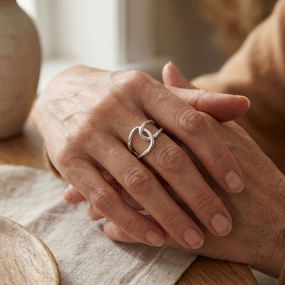 Sterling Silver Open Interlocking Ring