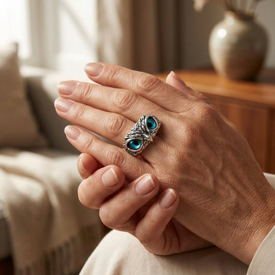 Sterling Silver Owl Statement Ring