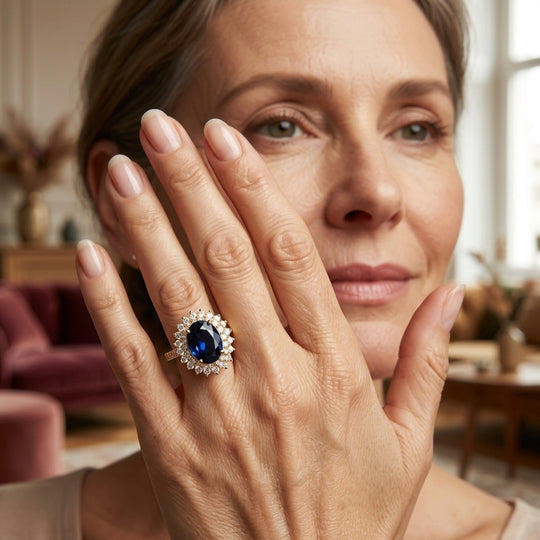 Halo Sapphire Engagement Ring