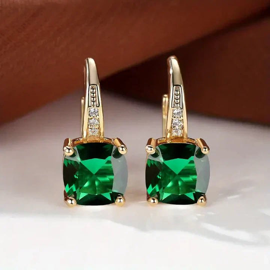 Cushion-Cut Cubic Zirconia Drop Earrings