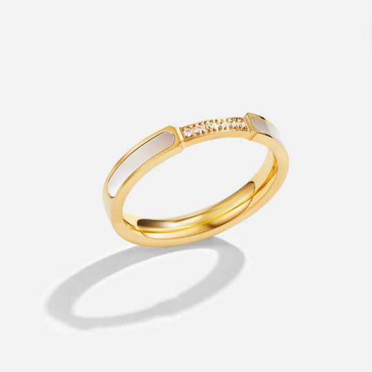 Gold Plated Inlay Band Ring