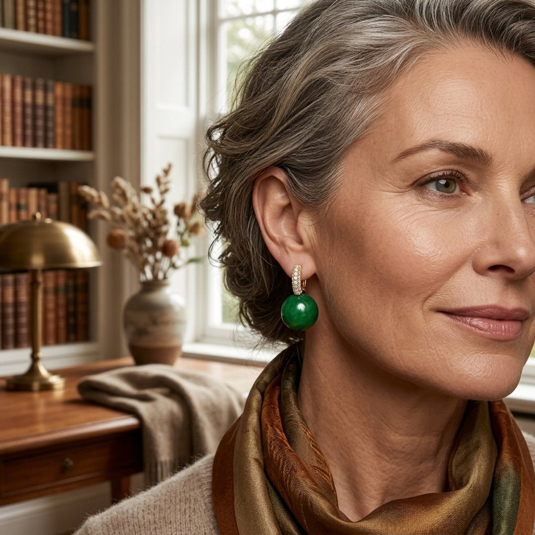 Pavé Drop Ball Earrings
