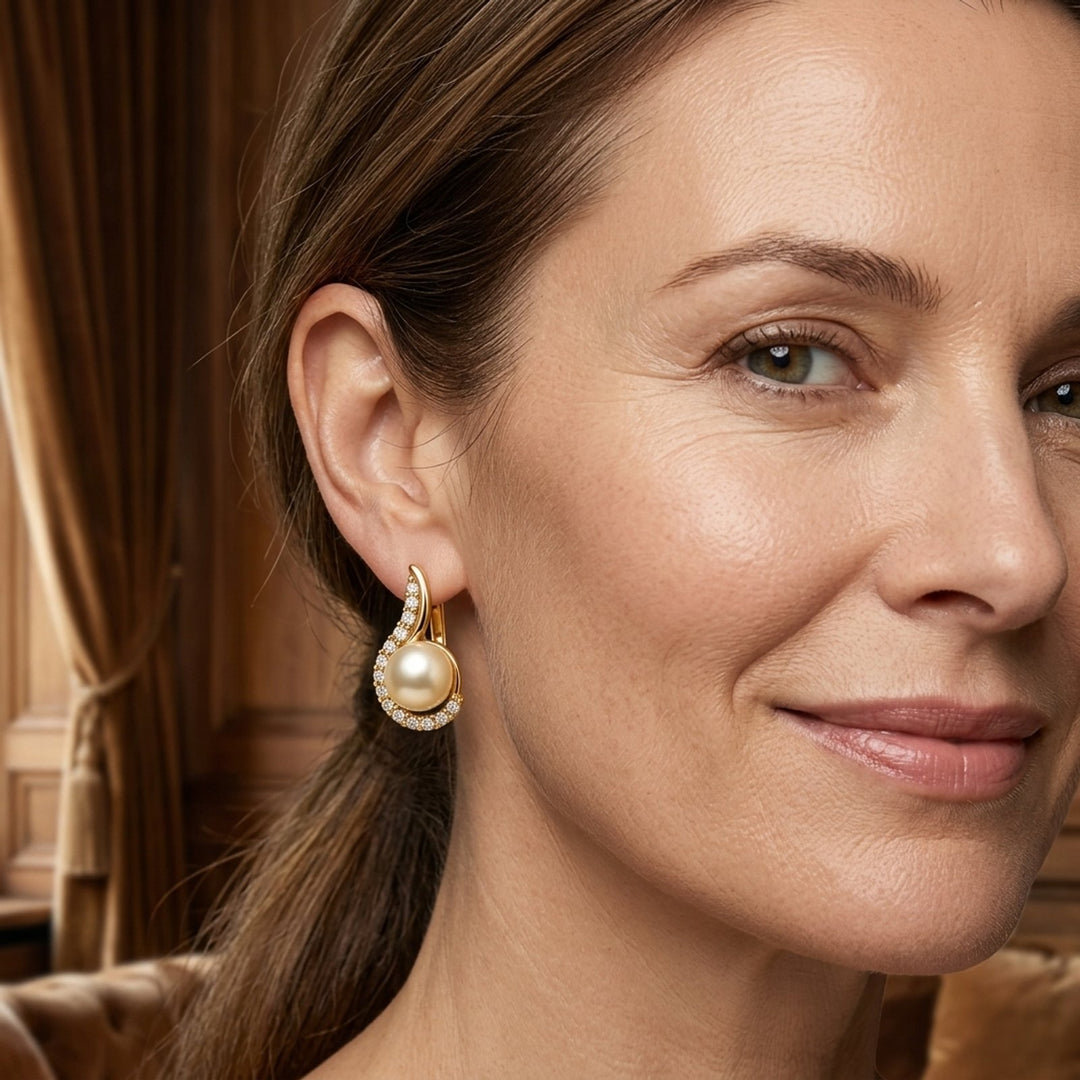 Pearl Drop Hugger Earrings