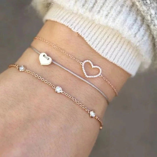 Multi-Chain Stone Beaded Bracelet Set