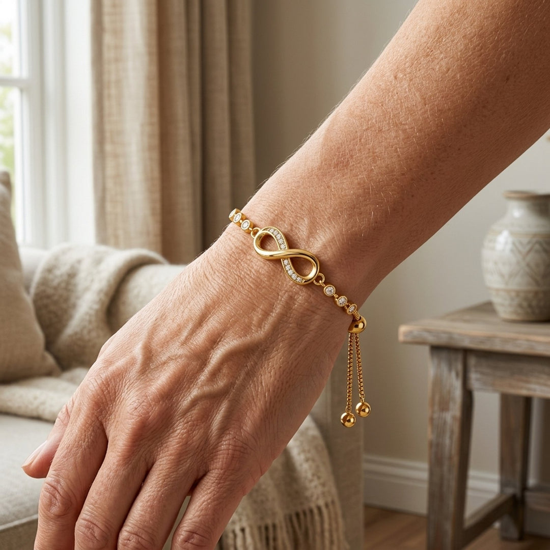 Studded Infinity Adjustable Bracelet