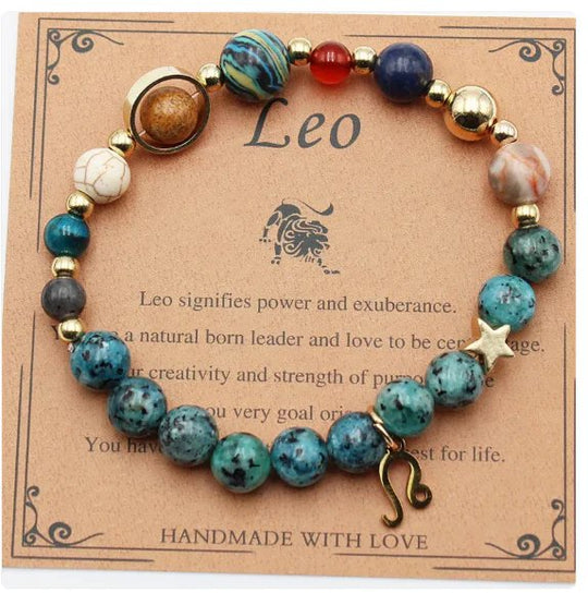 Natural Stone Zodiac Symbol Bracelet