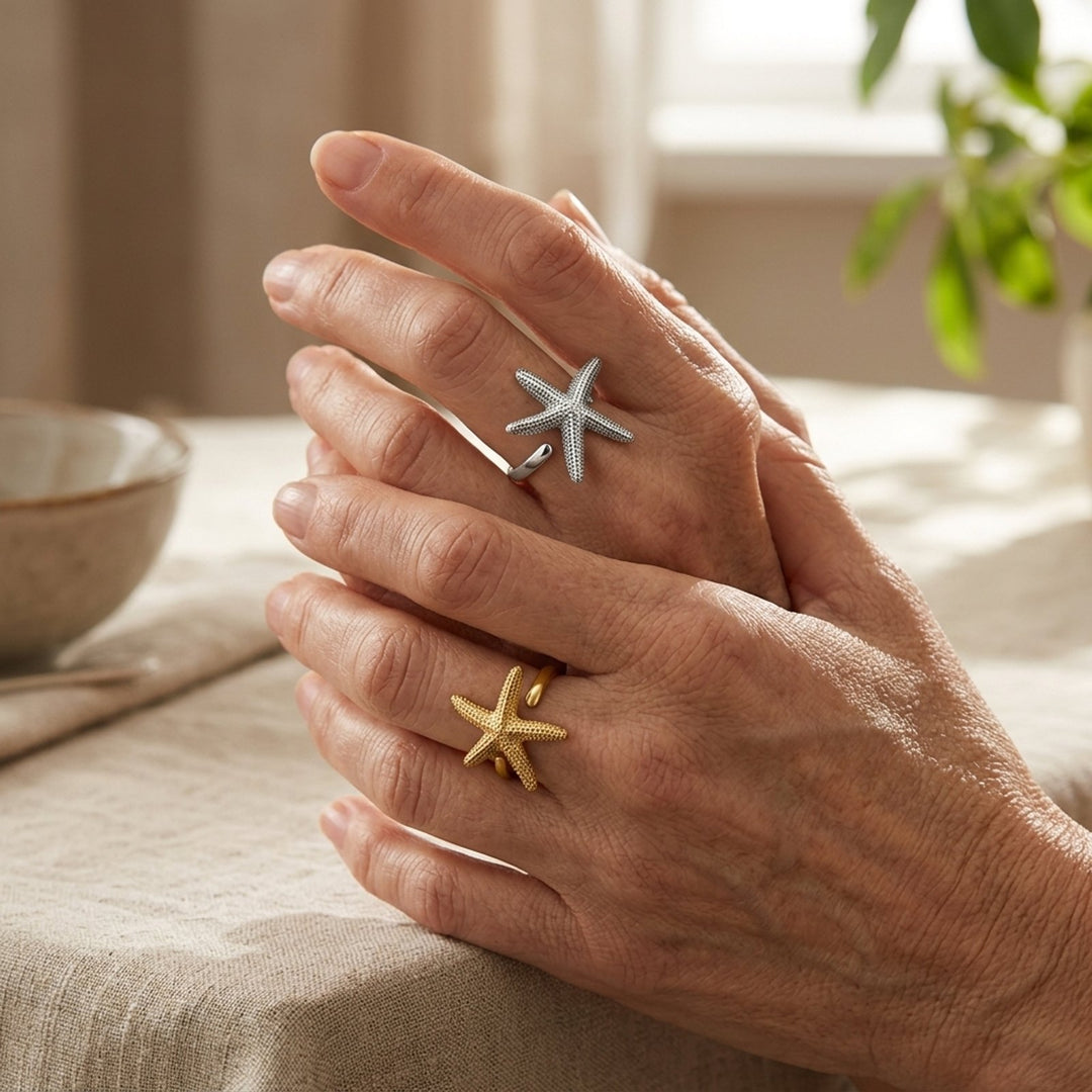 Adjustable Starfish Statement Ring