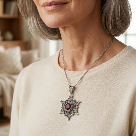 Sterling Silver Filigree Star Pendant
