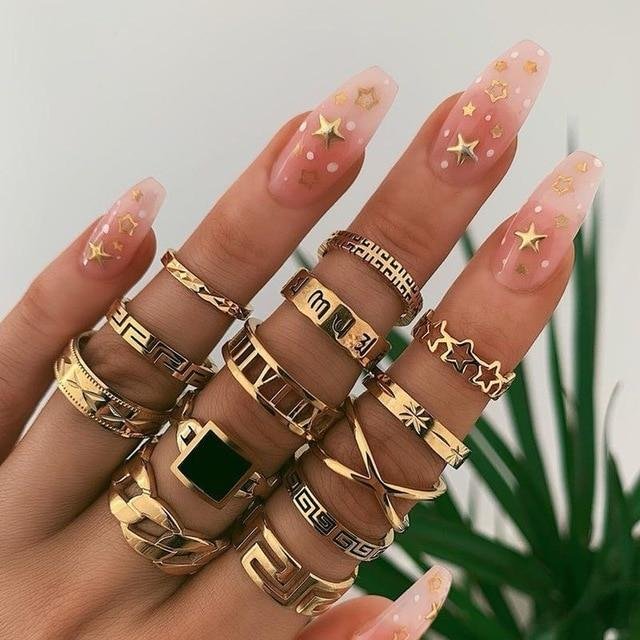 Gold-Plated Celestial Ring Set