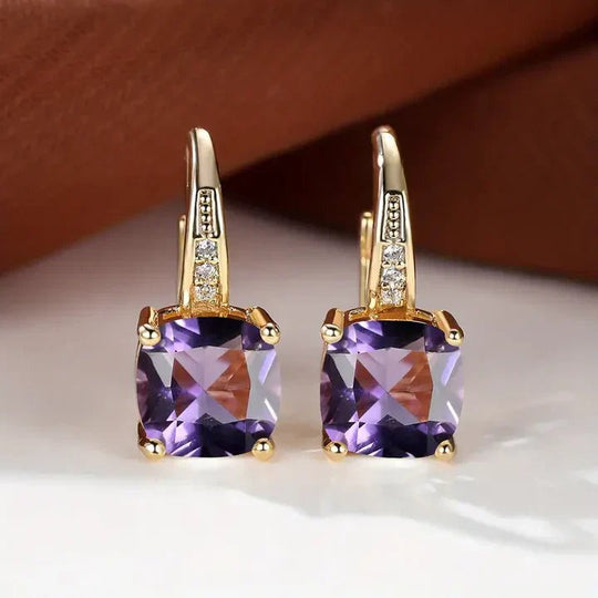 Cushion-Cut Cubic Zirconia Drop Earrings