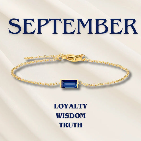 Gold Chain Rectangular Gemstone Bracelet