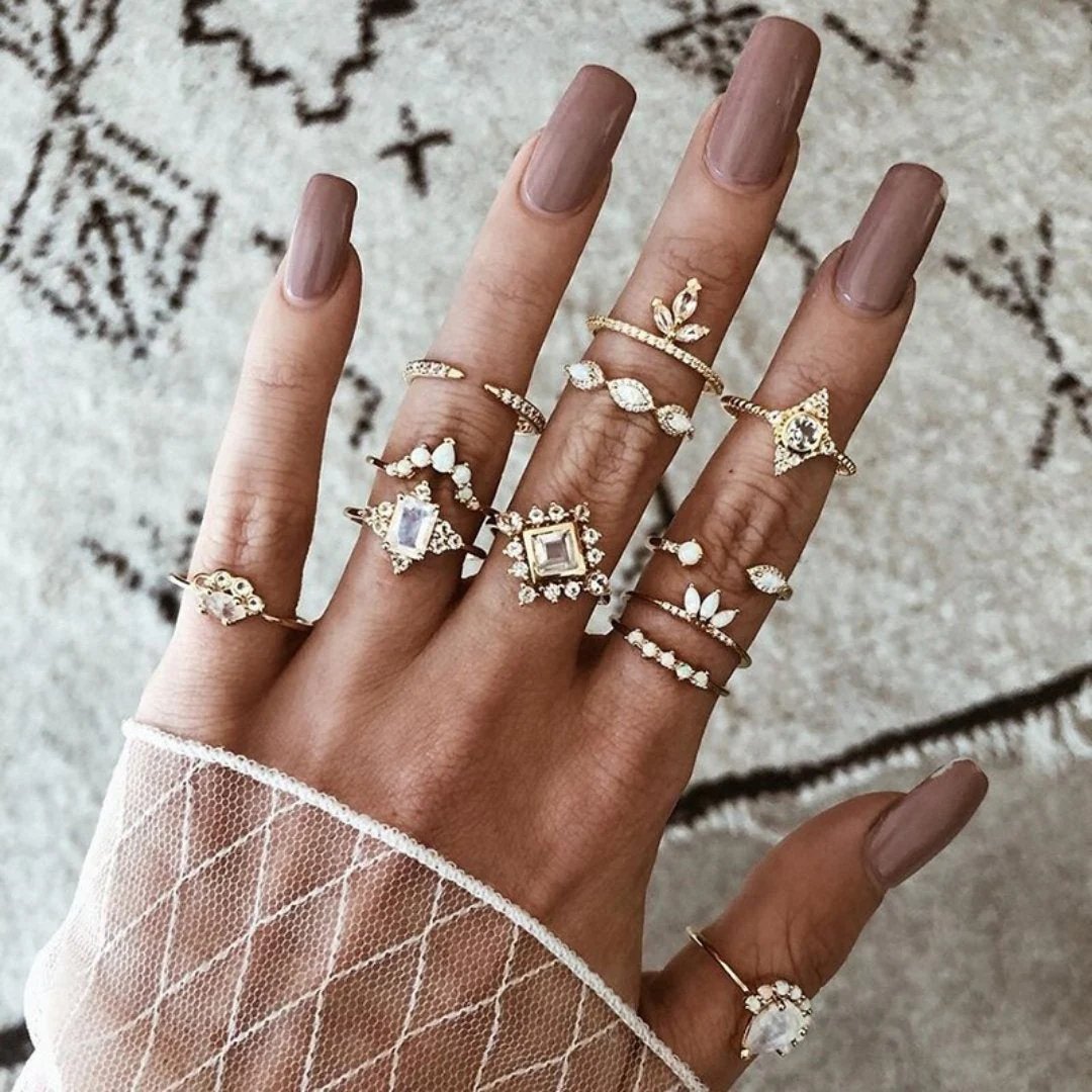 Gold-Plated Celestial Ring Set