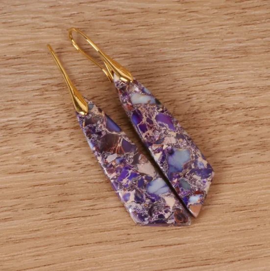 Geometric Stone Drop Earrings